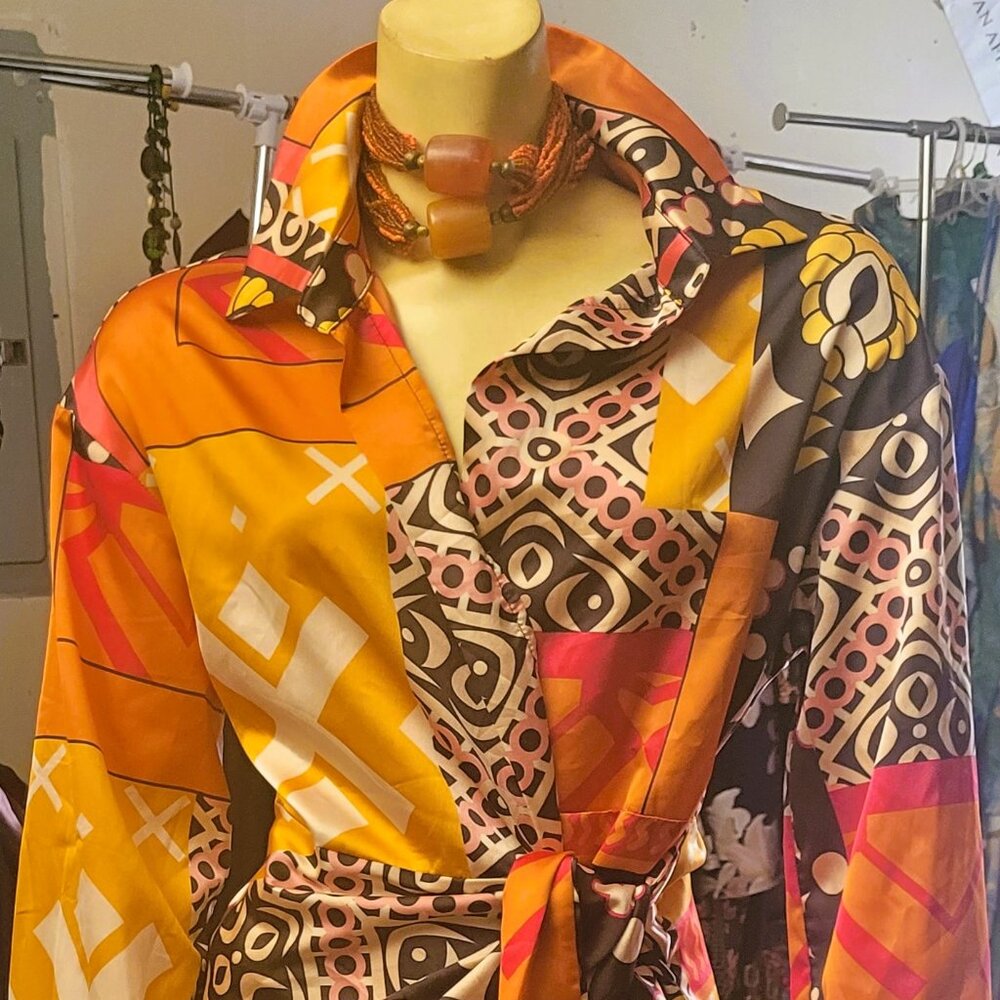 VIBRANT ORANGE SHEIN WRAP DRESS